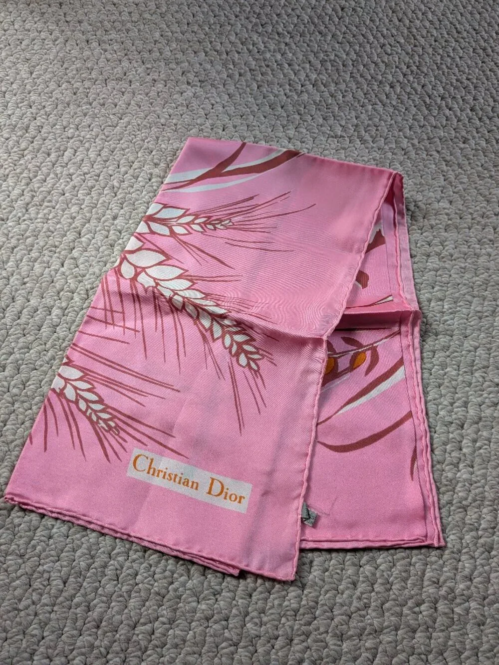 Pink Christian Dior Silk Scarf